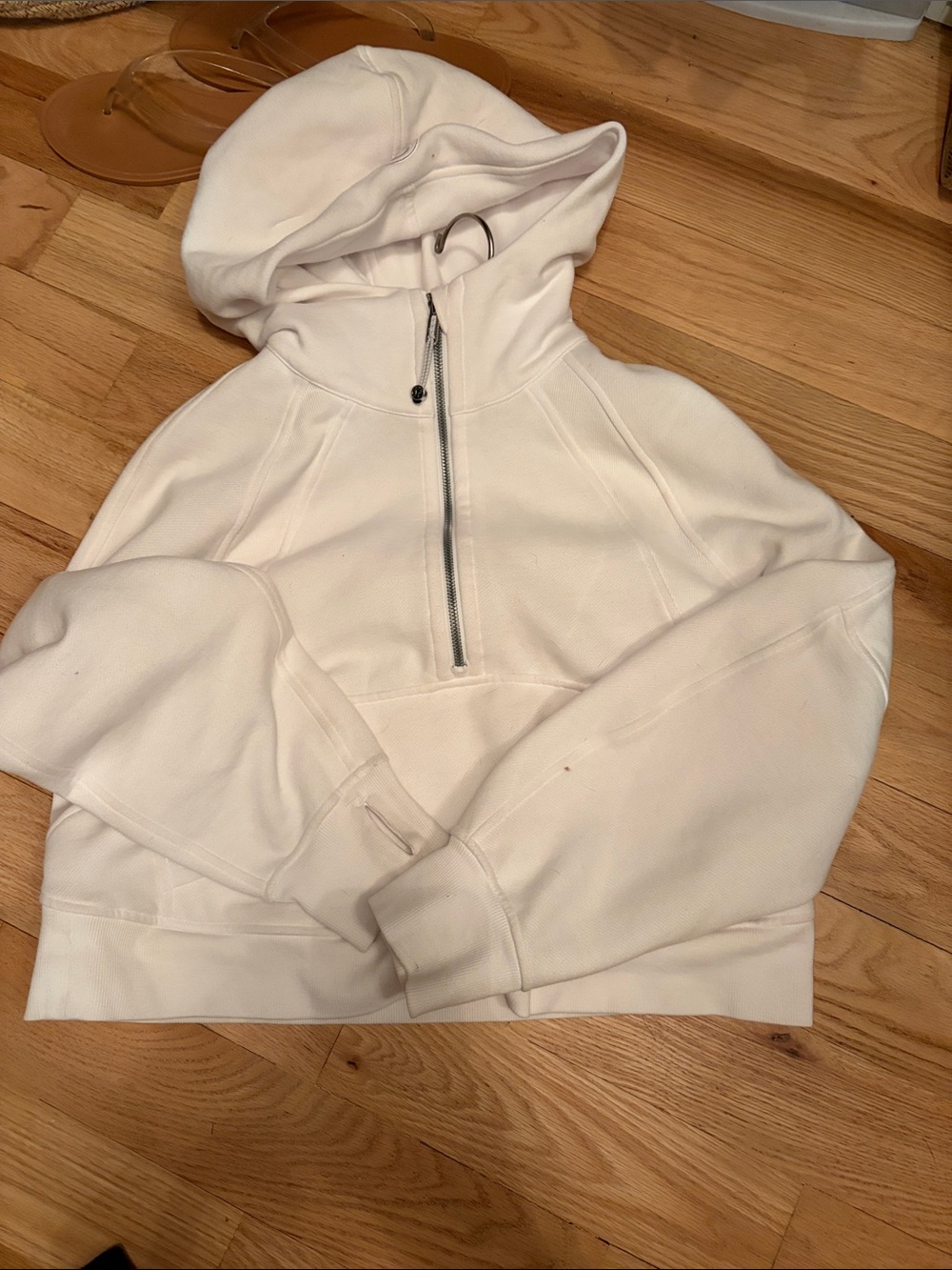 lululemon athletica White Pullover Hoodie with Hood